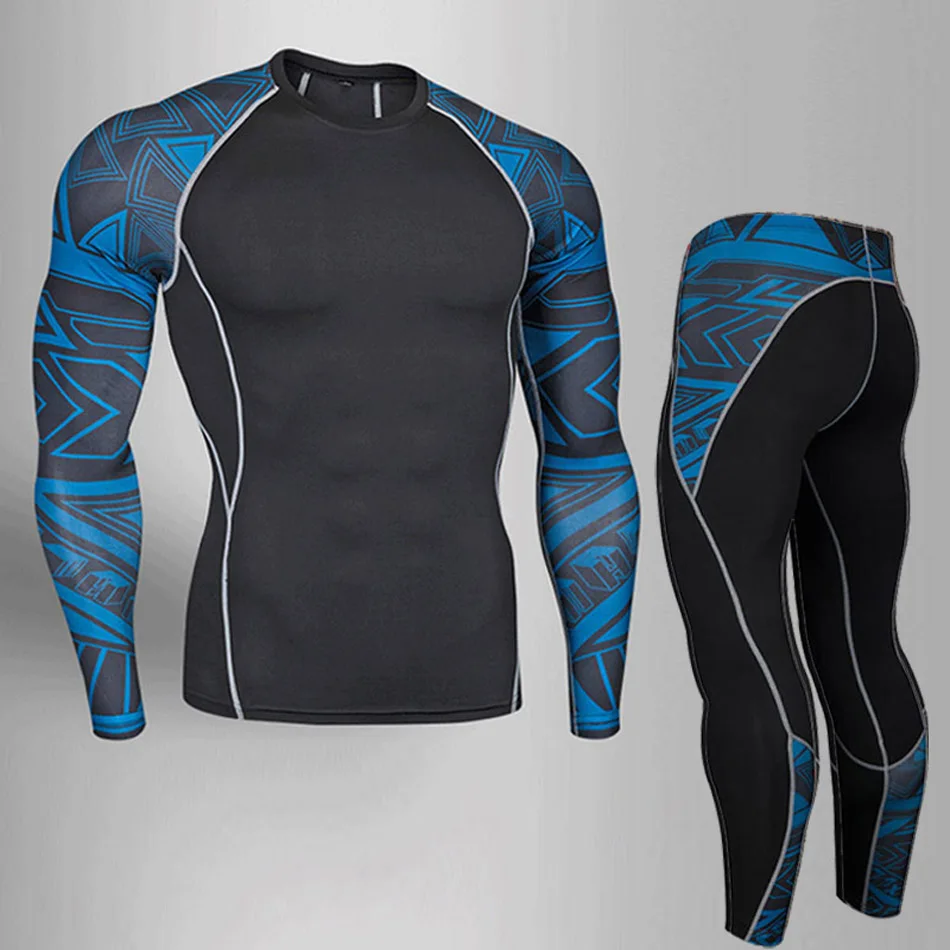 MMA – sous-vêtements de Sport à Compression pour hommes, Leggings de Fitness, de Jogging, T-shirt à séchage rapide, combinaison de Sport 4XL