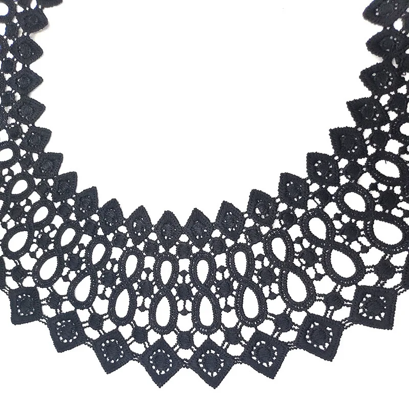 New White Black Hollow Embroidery Fake Collar Lace Fabric Guipure Corsage Dress Clothing Sewing Applique DIY Neckline Trimmings