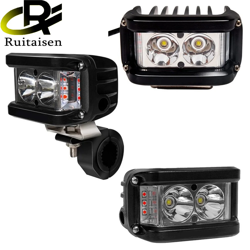 Ruitaisen Motorcycle Headlights 4 inch 38W High Brightness Exterior Waterproof Durable LED Headlights Driving Motorbike LED