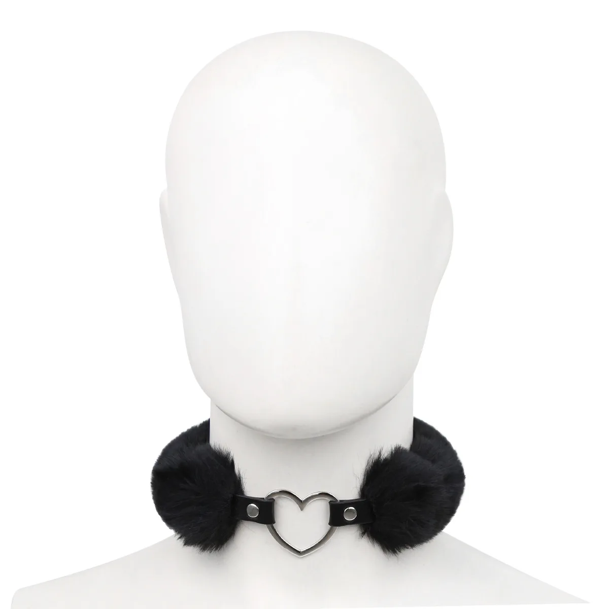 Collier en fourrure douce et érotique, anneau en forme de cœur en métal, en cuir PU, jeux pour adultes, accessoires de Bondage Bdsm, jouets sexuels pour femmes