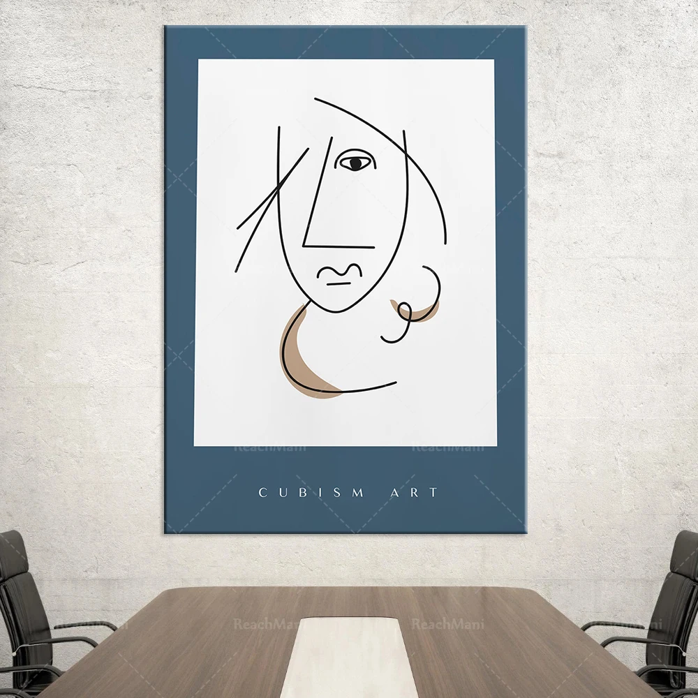 Abstract Line Art Face Print | Dessin de ligne d'homme | Line Art Face | Face Line Painting | Minimalist and Simple Wall Art Dec