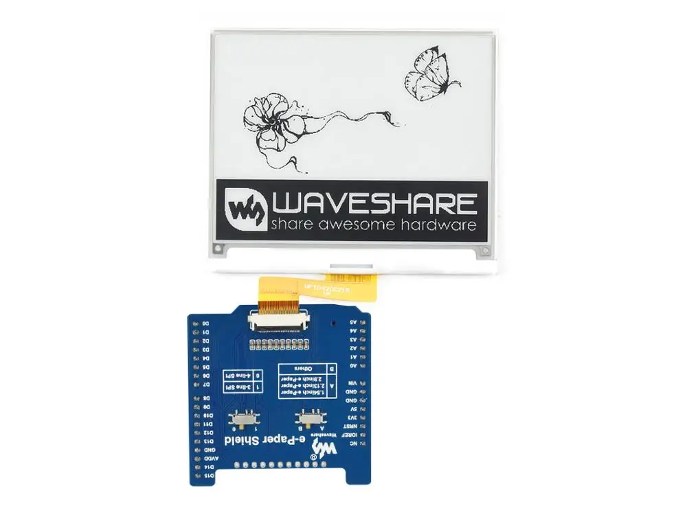 

Universal e-Paper Driver Shield for NUCLEO/Ard, supports various Waveshare SPI e-Paper raw panels