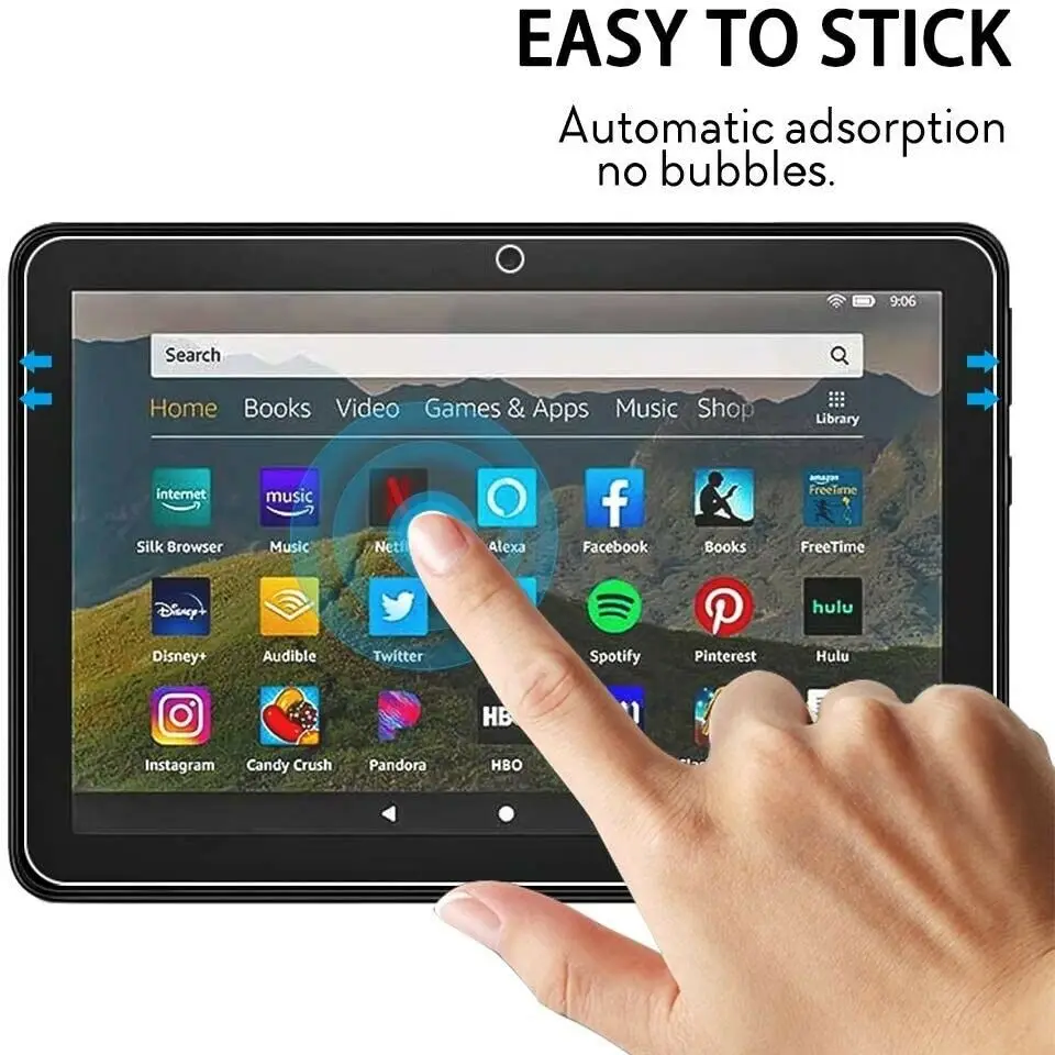 For Fire HD 8 10th Gen 2020 - Tablet Screen Protector Scratch Proof Tempered Glass Ultra Thin Protective Film