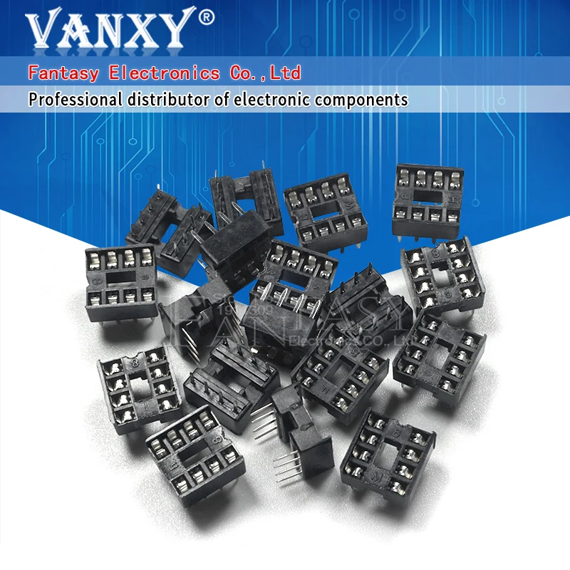 10PCS IC Sockets DIP6 DIP8 DIP14 DIP16 DIP18 DIP20 DIP28 DIP40 pins Connector DIP Socket 6 8 14 16 18 20 24 28 40 pin