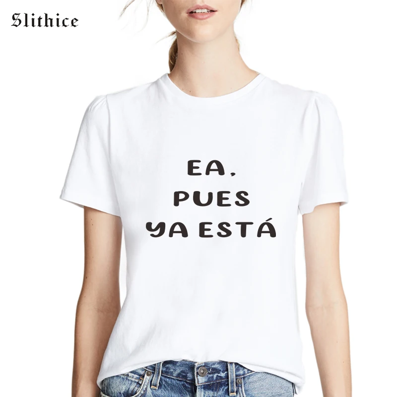 WELL THAT'S OK Funny Spanish Letter Print Woemn T-shirts Aesthetic Summer lady tshirt top White Graphic t-shirt mujer camisetas