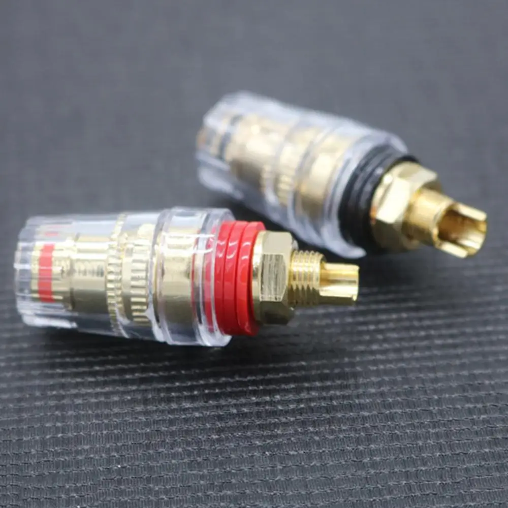 Hifi 4Pcs Amplifier Speaker Terminal Board Connector 4MM Gold Plated Binding Post For 4mm Banana Plug Jack Connector