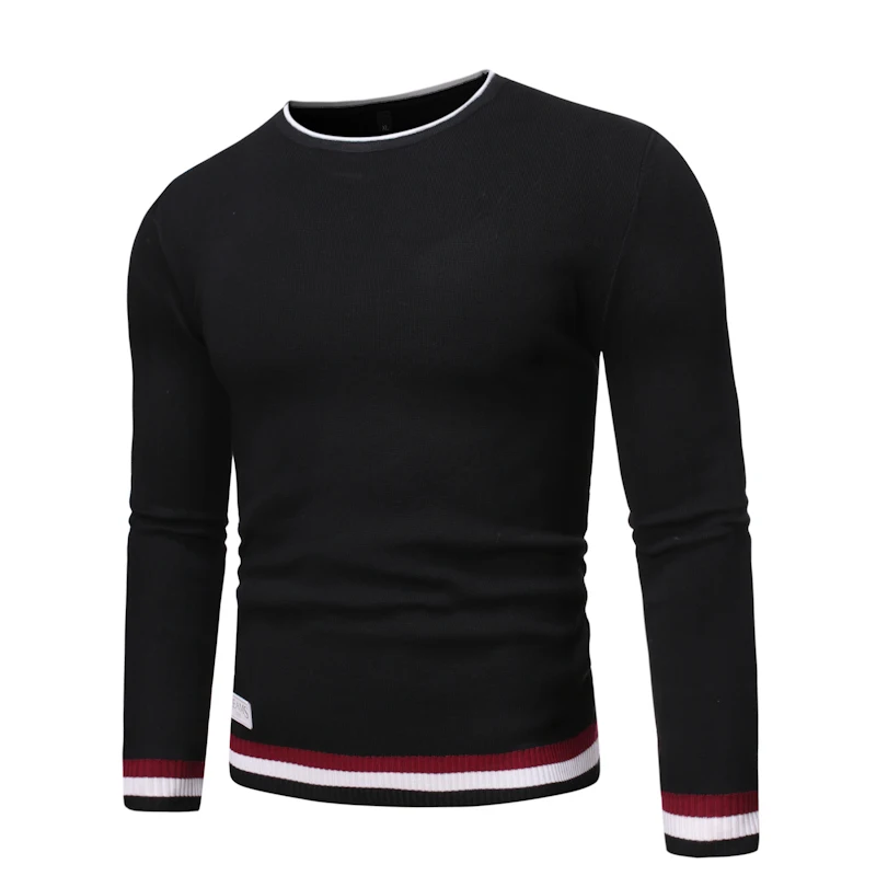 De algodón de alta calidad de marca para hombre de manga larga jerseys de cuello redondo para hombre de punto casual Tops ropa