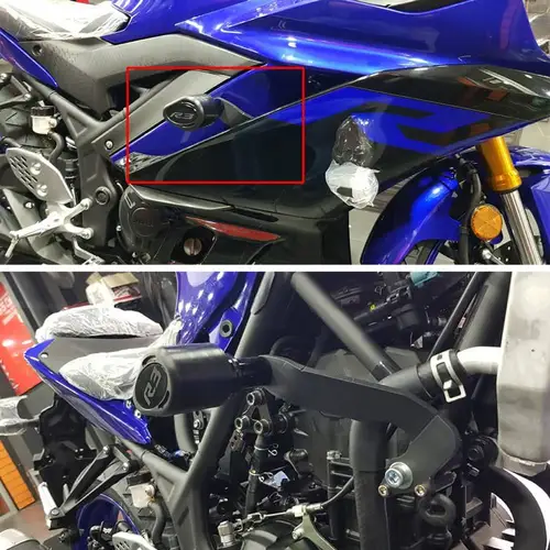 Imagen 2 del producto 2023 deslizadores de marco Protector de carenado Protector deslizante de choque para motocicleta Yamaha YZFR3 YZF-R3 YZFR25 YZF-R25 2019 2020 YZF R3 R25