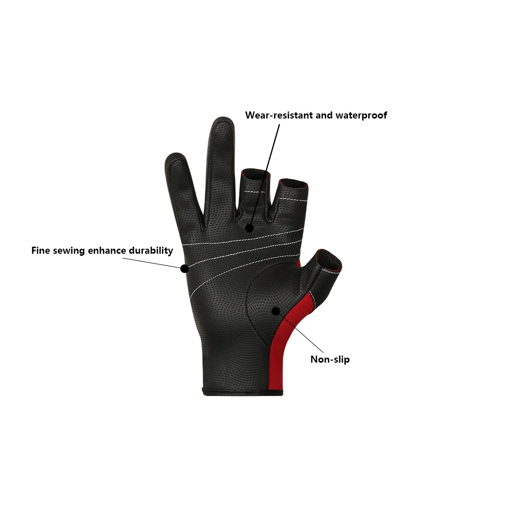 Männer Handschuhe Volle Finger Neopren PU Atmungsaktive Leder Warme Pesca Fitness Karpfen Angeln Zubehör Angeln Handschuhe