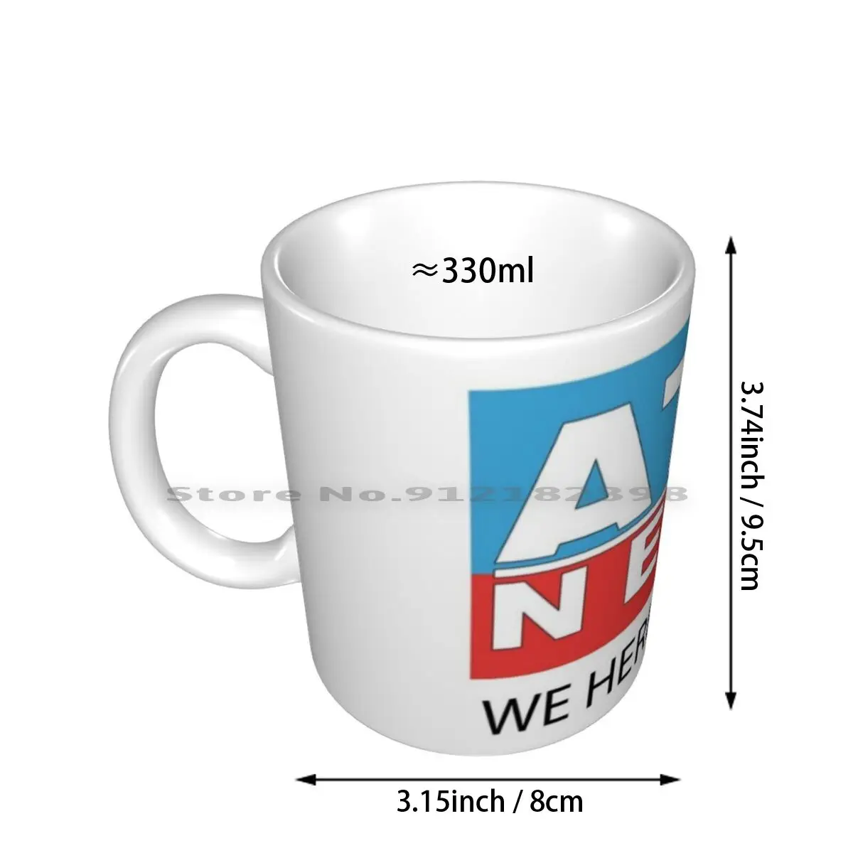 Atn News - We Here For You ( Small Logo ) Ceramic Mugs Coffee Cups Milk Tea Mug Succession Hbo Waystar Royco Atn News Fox Rupert