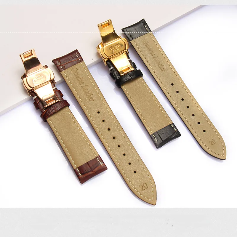 Watchband Soft Calf Genuine Leather Watch Strap 16mm 18mm 19mm 20mm 21mm 22mm Watch Band for Tisssot Seiko Accessories Wristband