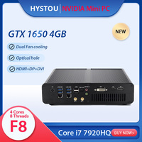 HYSTOU Gaming Computer Intel Core i7-7920HQ 7820HQ GeForce GTX 1650 4G Windows 10 pro Linux HD DP DVI Port Three Display MINI PC