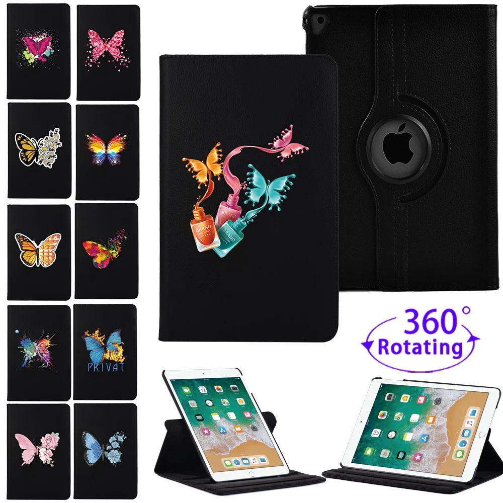 

For Apple iPad Air 1 Air 2 9.7 inch 360 Rotating PU Leather Smart Cover For IPad 5 6 case 5th 6th Generation Tablet Case