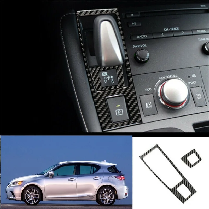 

Carbon Fiber Car Central Console CD Panel Window Control Outlet Cover Trim Fit For Lexus CT200h 2011-2017