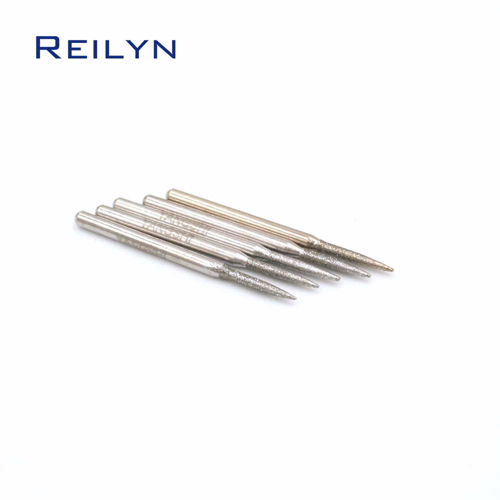 Reilyn 10Pcs Grit 150 Diamond Grinding Burr Set Polishing Head for Dremel Rotary Tools