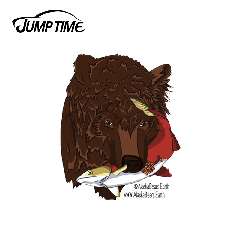 Jump Time 13 x 12cm For Alaska Bears Earth Car Sticker Cartoon Decal Auto Camper  Laptop ScratchProof Sunscreen Vinyl Car Wrap