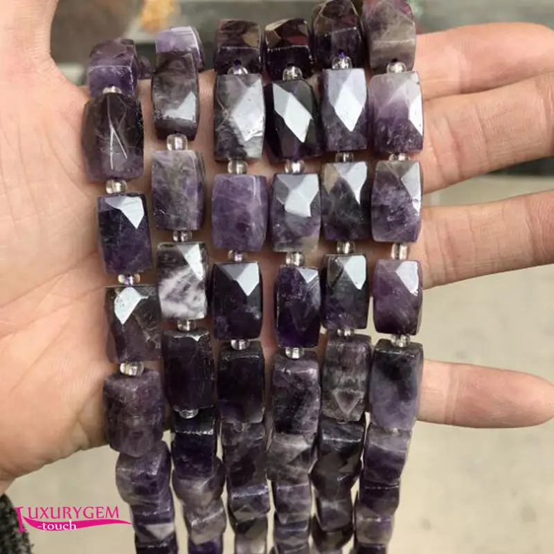 Natural Multicolor Stone Spacer Loose Beads 10x15mm Faceted Rectangle Shape DIY Jewelry Making 20Pcs wk447