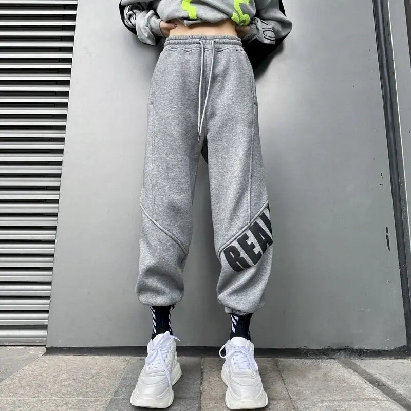 Korean Printed Casual Pants Women 2024 Spring Autumn High Waisted Pants Leggings Sweatpants Women Trendy Fashion Trousers Couple