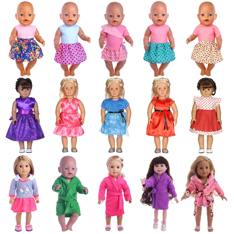 Big Promotions Doll Clothes Dress Skirt Pajamas For 18 Inch American&43 Cm Born Doll For Generation Baby Girl`s Christmas Toy