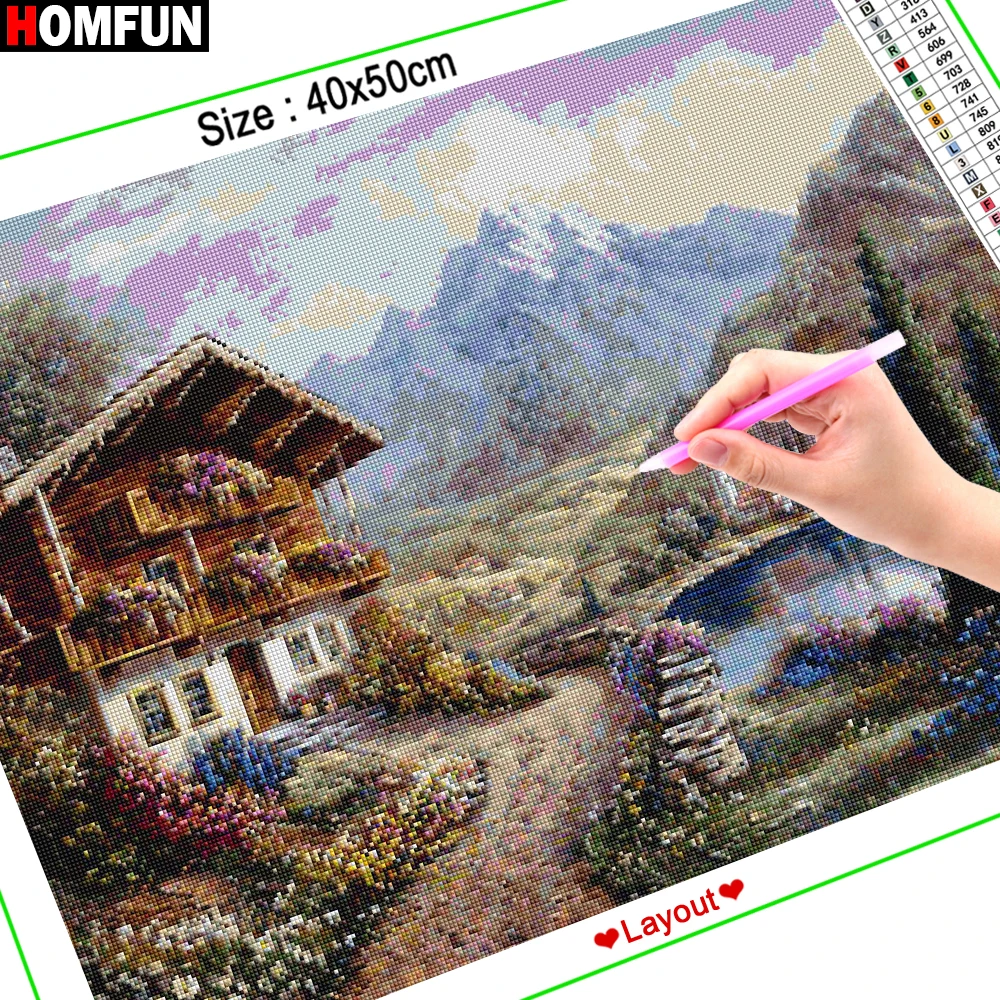 HOMFUN Full Square/Round Drill 5D DIY Diamond Painting \