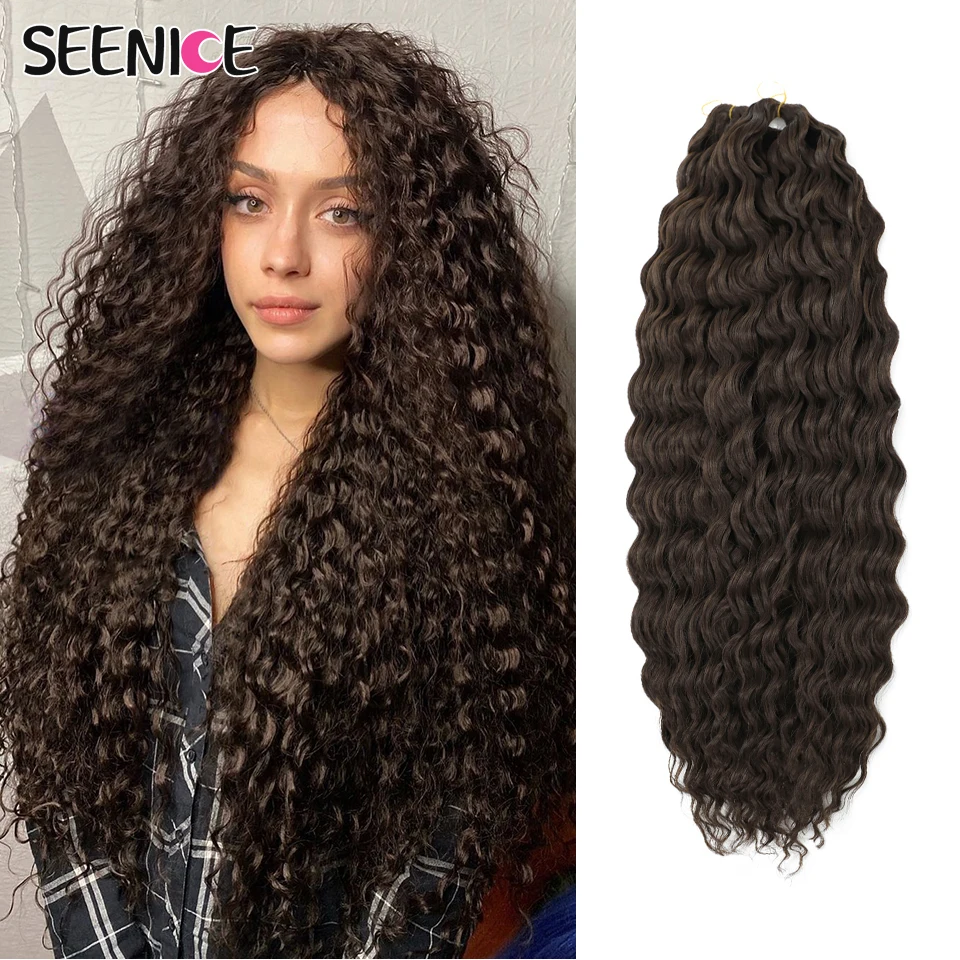 Deep Wave Twist Crochet Hair Natural Synthetic Afro Curls Crochet Braids Ombre Braiding Hair Extension For Women Low Tempreture