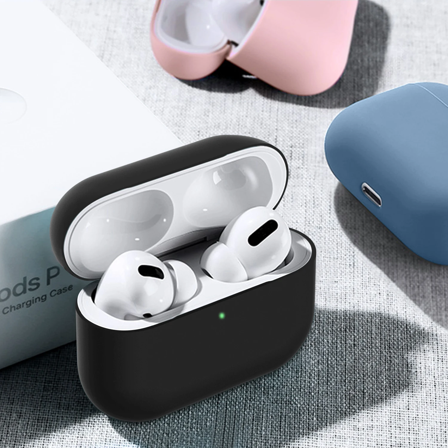 سماعة لاسلكية تعمل بالبلوتوث حقيبة سماعة الاذن ل أبل Airpods برو حقيبة غطاء سيليكون ل أبل airpods برو Fundas اكسسوارات الجلد ملصقا