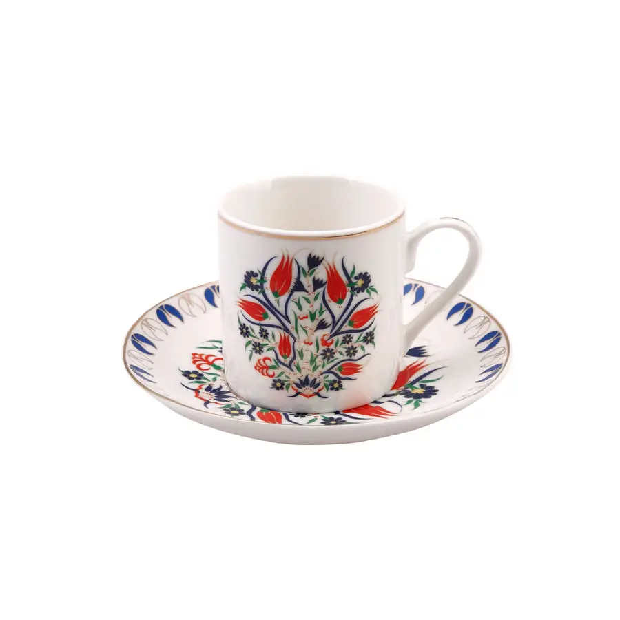 

DOLBOVI Emsan the Laleli 6 Pieces Porcelain coffee cup Pad Emsan coffee cup mug кружка coffee cup cup