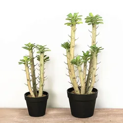 50cm Artificial Cylindrical Cactus Plants Tropical Plastic Rare Branch Art Crafts Modeling Props Hotel Office Balcony Home Decor
