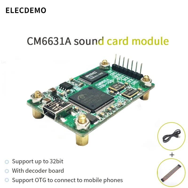 Module de carte son CM663l'autorisation, interface numérique USB vers I2S 32bit/192K, avec décodeur, carte audio numérique HIFI