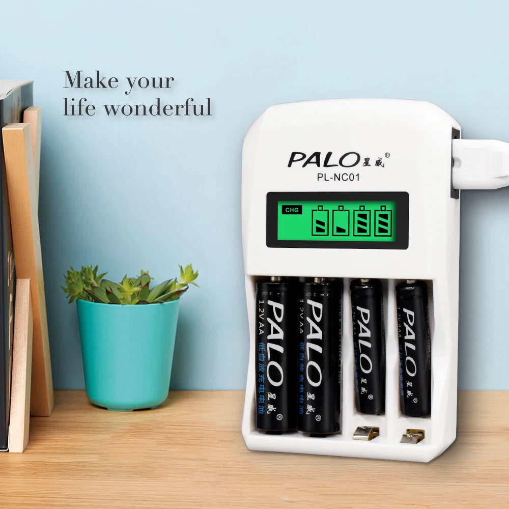 PALO 1.2V Battery Charger 4 Slots LCD Display Intelligent Charger For Battery AA / AAA Ni-Cd Ni-Mh Rechargeable Batteries view 4