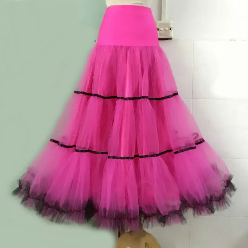 Personalize a dança de salão saia valsa tango competição dança wear para mulheres flamenco foxtrot saias longas dl5263