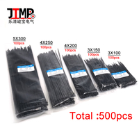 500pcs Self -locking Plastic Wire Zip Ties 100mm 150mm 200mm 250mm 300mm Black White Nylon Cable Tie  100pcs Pack