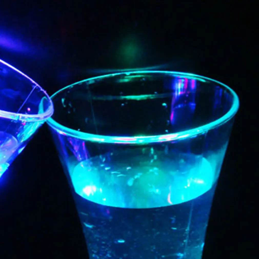 Colorful LED Glowing Cup Flash Water Induction Light Cup Drinking Wine Glasses Measuring Cup Glass