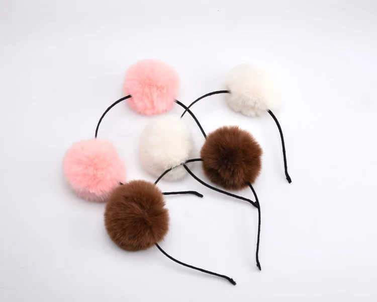 Candy Color Ball Girls Headband Pompon Hairband  Wedding Headwear Sweet Women Hair Accessories  Birthday Cosplay Christmas