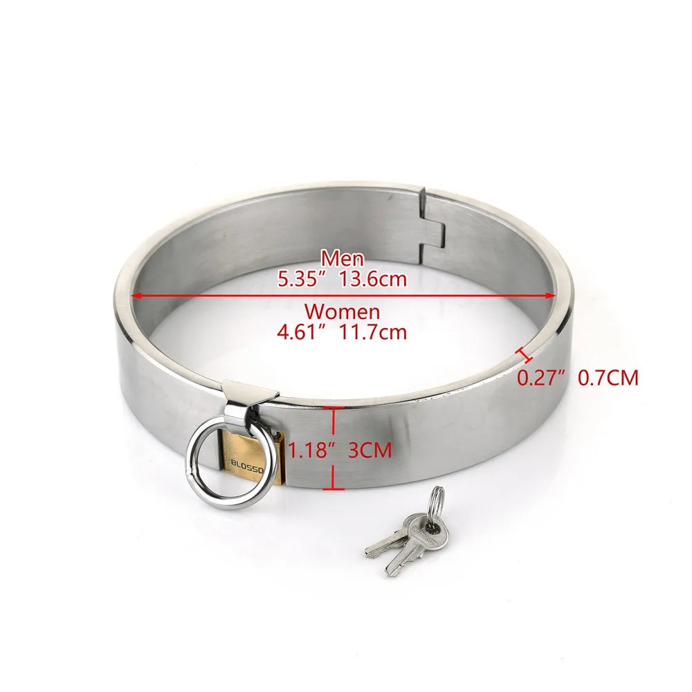 Stainless Steel Lockable Slave Neck Collar Handcuff Wrist Ankle Cuffs Bdsm Fetish Bondage Restraint Adult Sex Toys For Couples