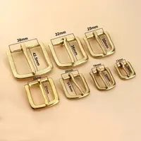 Solid Brass Belt Buckle Heel Bar Buckle Single Pin Half Buckle Waistband Head for Leather Craft Bag Strap Webbing Dog Collar 2