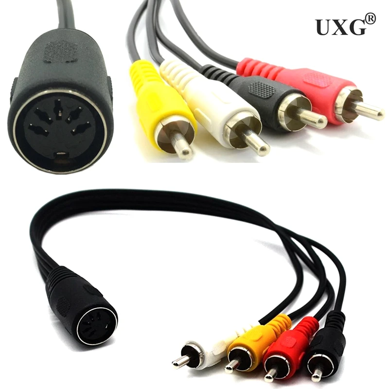 High Quality 30cm Audio Cable of 5 Pin Female Din Plug to 4 x RCA Phono Male Plugs Audio  0.3m 150cm Cable