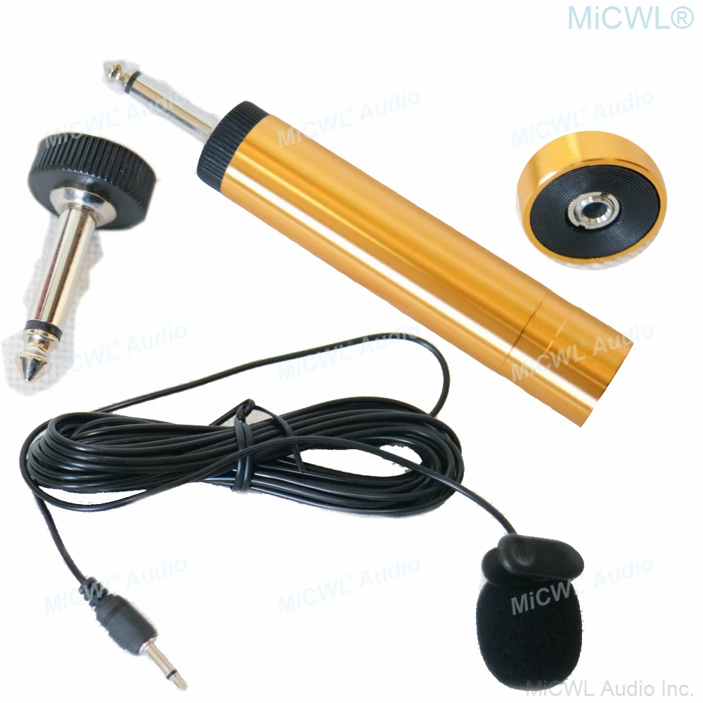 

MiCWL A5 Music Instrument Microphones 3.5 mm To 6.5mm AA Battery Adapter Condenser Lavalier Lapel Mic Microfone 5m Cable