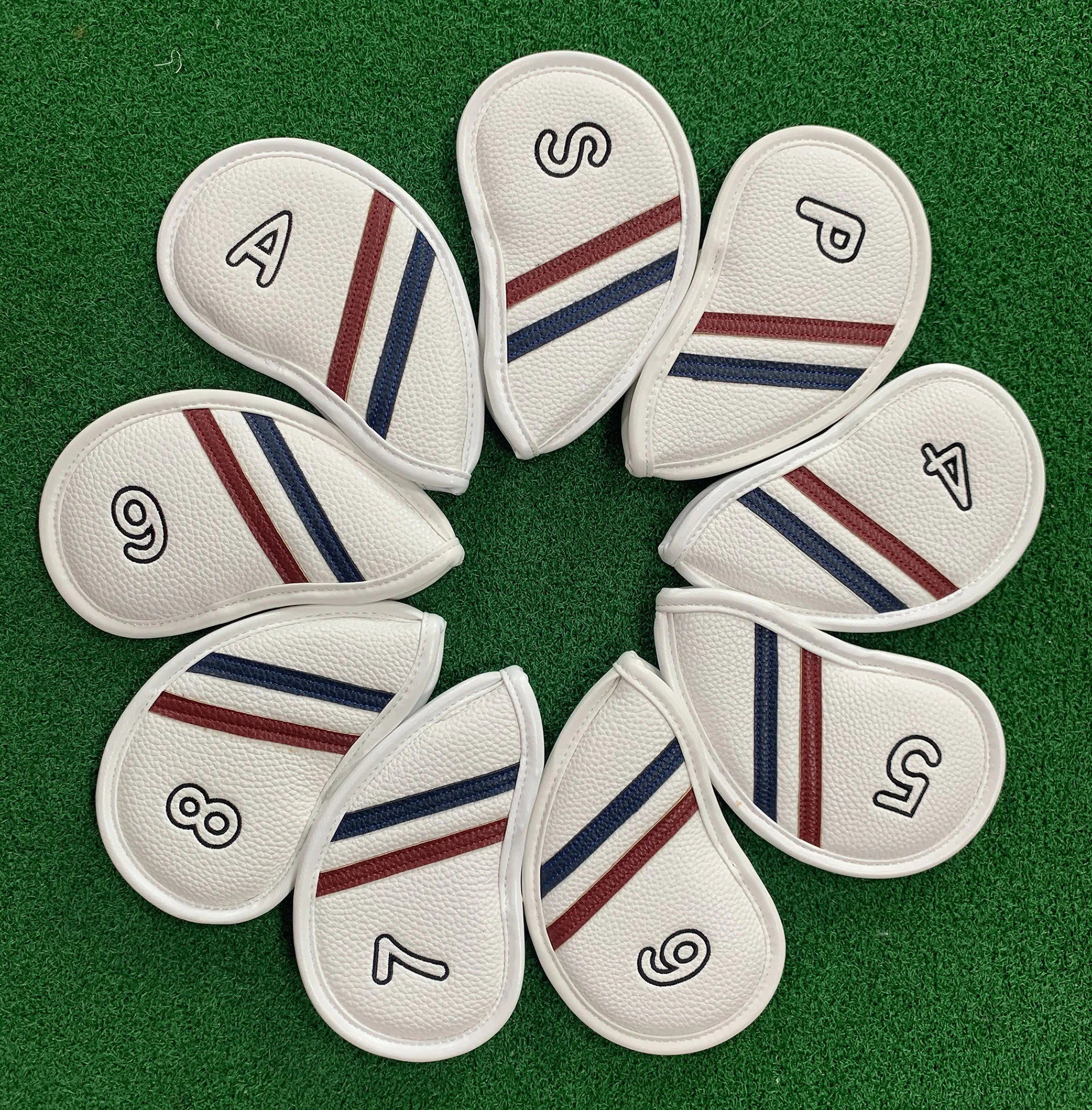 

Golf Iron Headcovers 9pcs (4,5,6,7,8,9,P,S,A) Set Putter Protect Covers