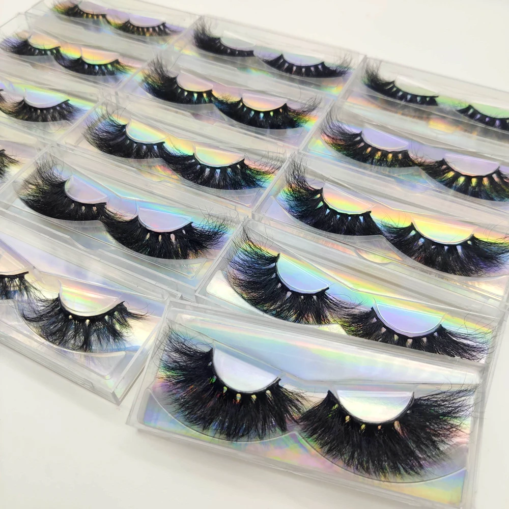 25mm Mink Eyelashes Dramatic Bulk Items 3D Mink Lashes 6D Natural Long Curly Eyelash Extension False Eyelashes Wholesale Makeup