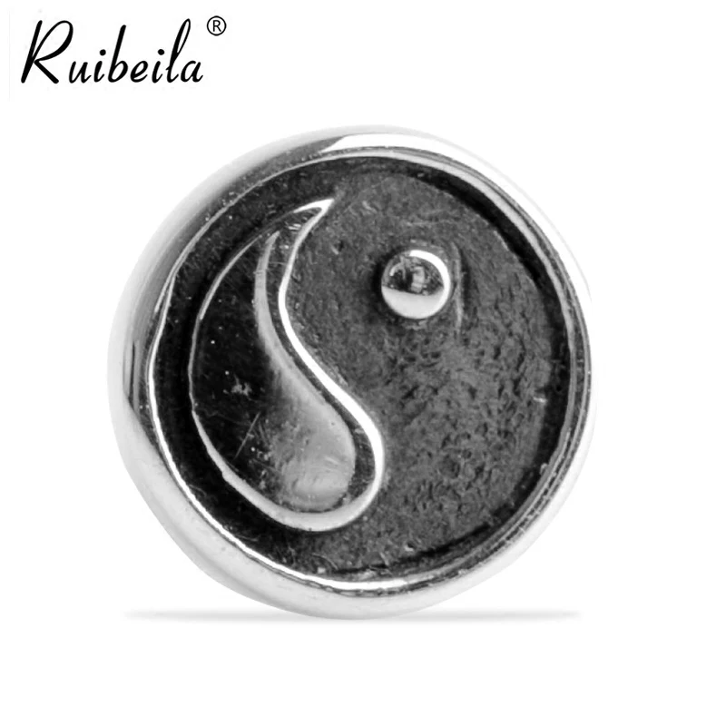 Ruibeila925 silver retro gossip pattern men and women personality temperament earrings round earrings