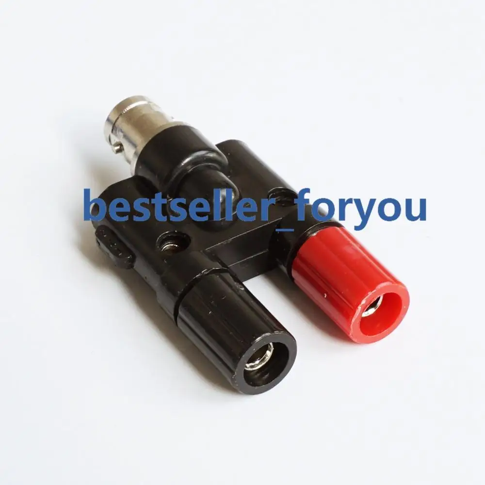 1Pcs Connector BNC Female To Two Dual 4mm Banana Binding Post Jack Connector Adapter