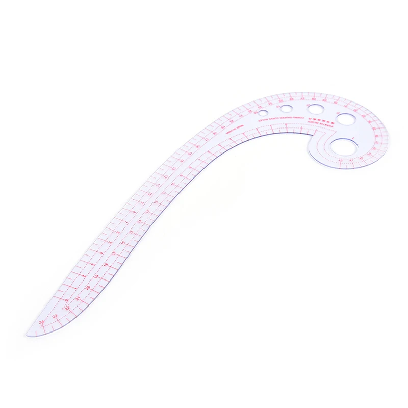 1pcs 11.8" Long Comma Shaped Plastic Transparent French Curve Ruler