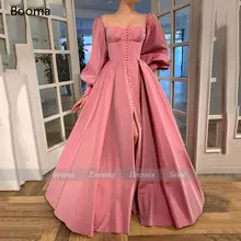 Pink Prom Dress with Bishop Sleeves #5