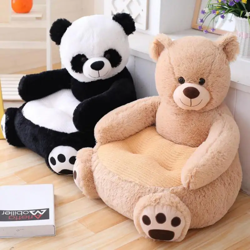 (Only Sofa Cover)Cartoon Kids Plush Seats Sofa Comfortable Animal Bear Panda Baby Portable Chair Sofa Gifts for Children