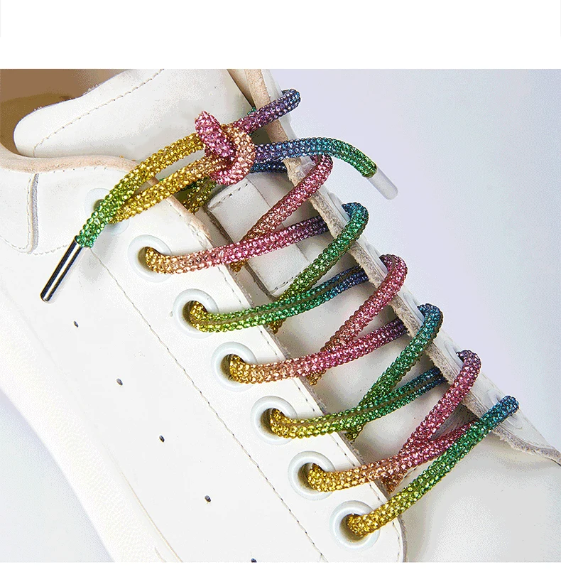 1 Stück runde Strass-Schnürsenkel, Regenbogen-Diamant-Schnürsenkel, Sneaker-Schnürsenkel, Kordelzug, DIY-Hosen-, Hoodie-, Kleid- und Gürtelzubehör – Detail 10