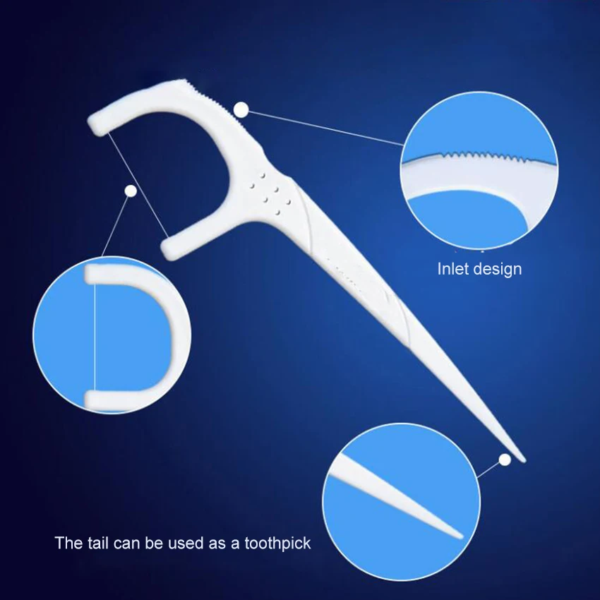 50 pçs/set Dente Fio Dental Floss Picks Flossers Dentários Dentes Limpeza Vara Interdental Escova Os Dentes Limpos Com Oral Care