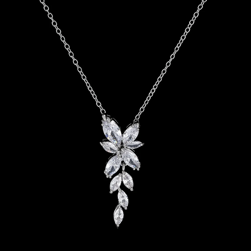 Emmaya Fashion Bridal Party Olive Branch Appearance Noble Cubic Zircon Necklace For Female Exquisite Ornament Fine Jewelry