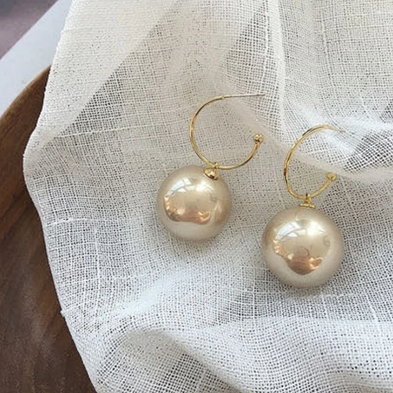 Fashion Large Imitation Pearl Dangle Earrings for Women Earrings Simple Wedding Jewelry Gift