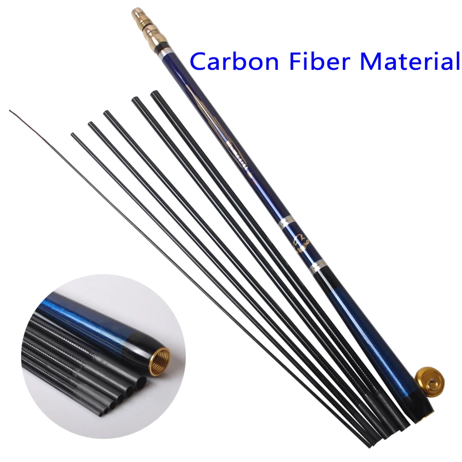Afbeelding 6: Carbon Fiber Fishing Pole Ultralichte Karper Staaf Telescopische Vier Positionering Hengel 3.6M 4.5M 5.4M 6.3M Karper Hengel Pole
